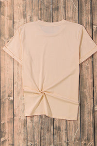 Pumpkin Round Neck Short Sleeve T-Shirt