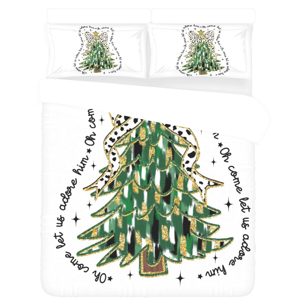 Oh Come Let Us Adore HIM 3-Piece Bedding Set Inkedjoy