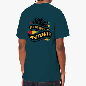 Front and Back Juneteenth Unisex Garment-Dyed T-shirt