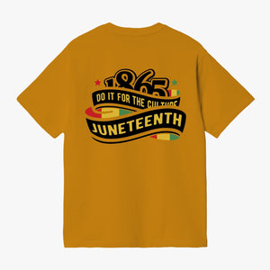 Front and Back Juneteenth Unisex Garment-Dyed T-shirt