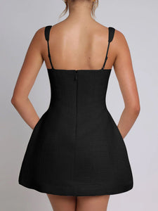 Devine Square Neck Wide Strap Mini Dress Trendsi