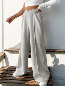 Elastic Waist Wide Leg Pants