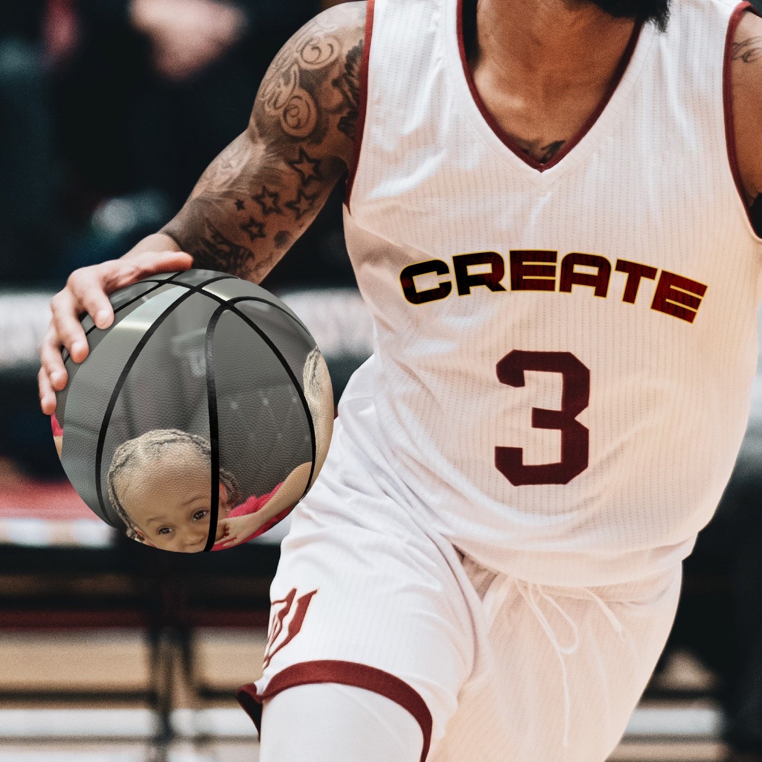 Custom Photo Basketball - Eight Panel Custom Elite Apparel