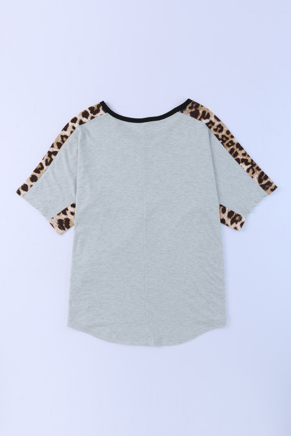 Leopard Bow Round Neck Half Sleeve T-Shirt