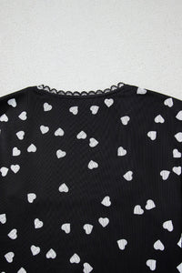 Heart Square Neck Long Sleeve Bodysuit Trendsi