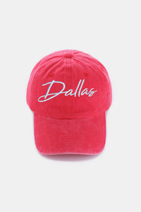 Zenana Washed DALLAS Embroidered Baseball Cap