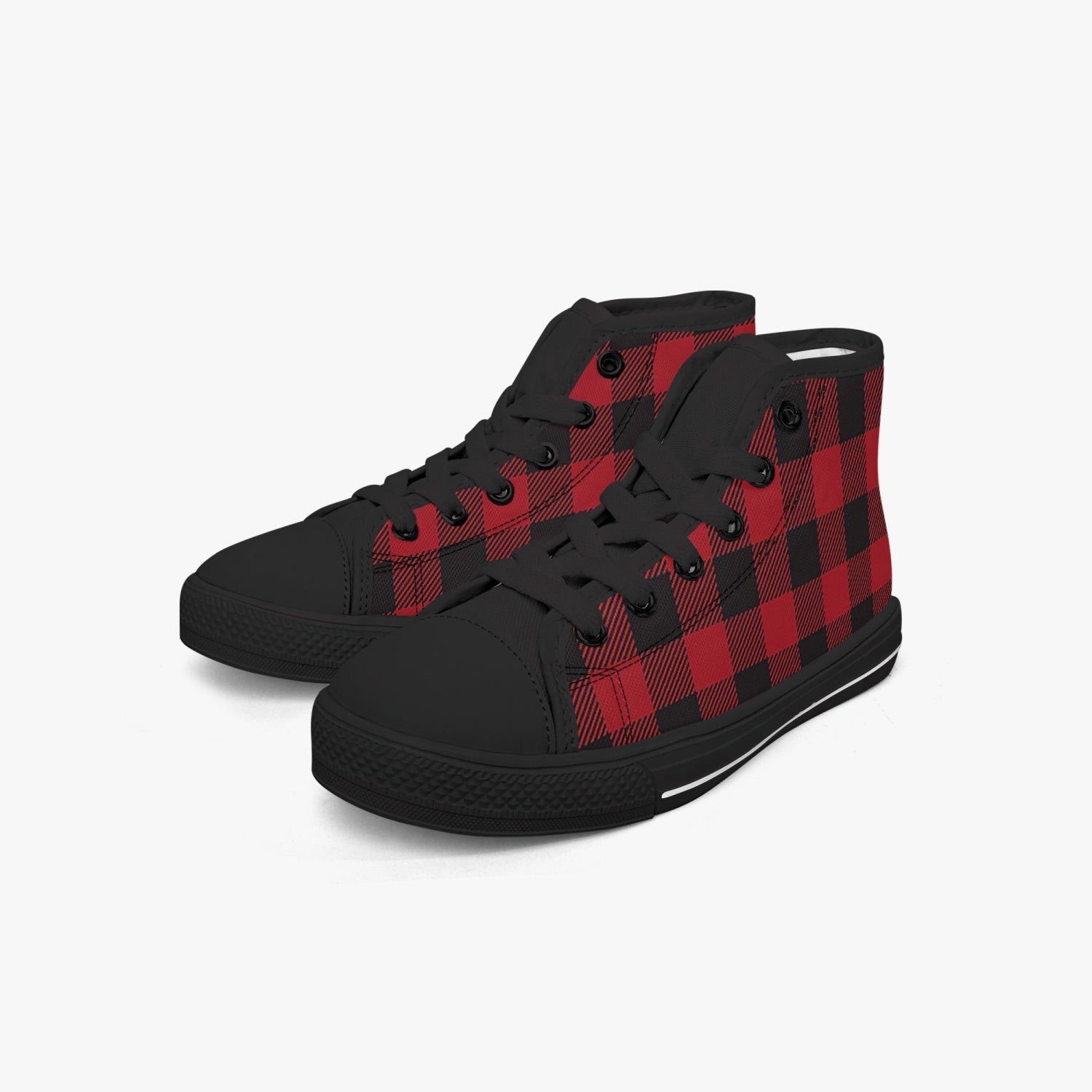 Kid’s High-Top Canvas Shoes-Black