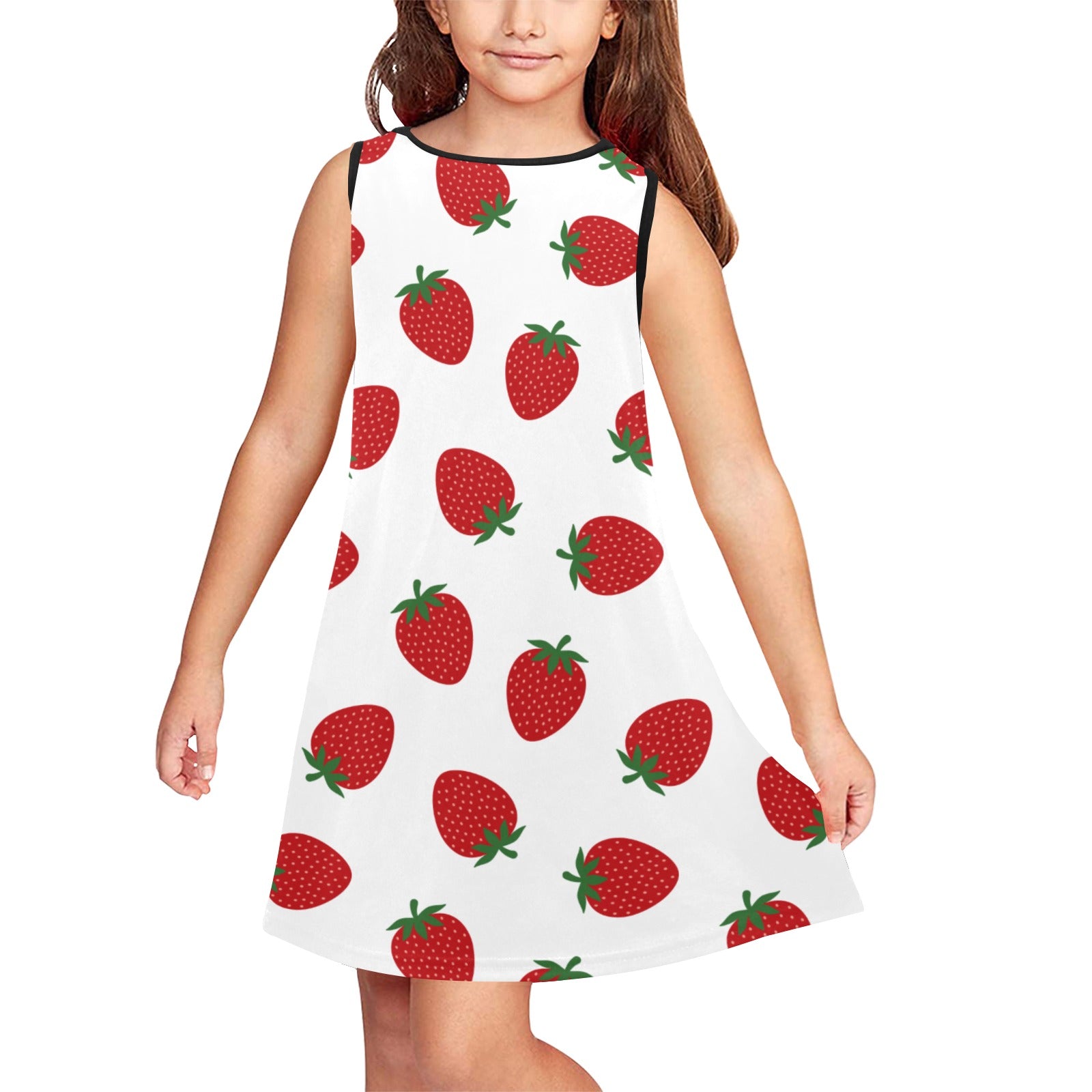 Adorable Strawberry Girls' Sleeveless Dress