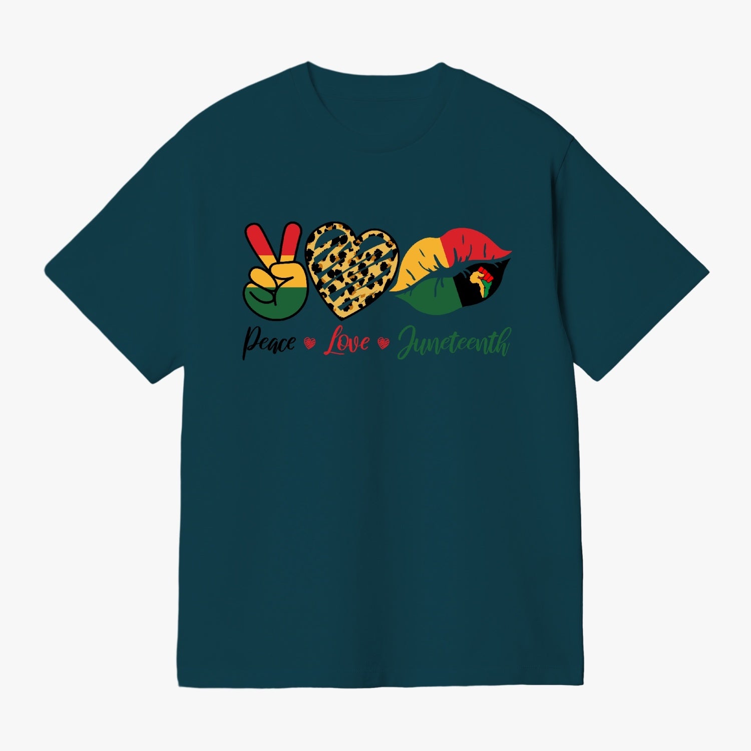 Front and Back Juneteenth Unisex Garment-Dyed T-shirt