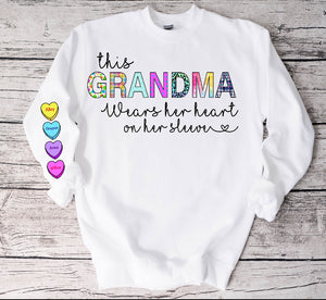 Grandma heart on sleeve Sweatshirt