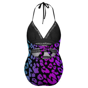 Multi colored Leopard Plus size bikini swimsuit