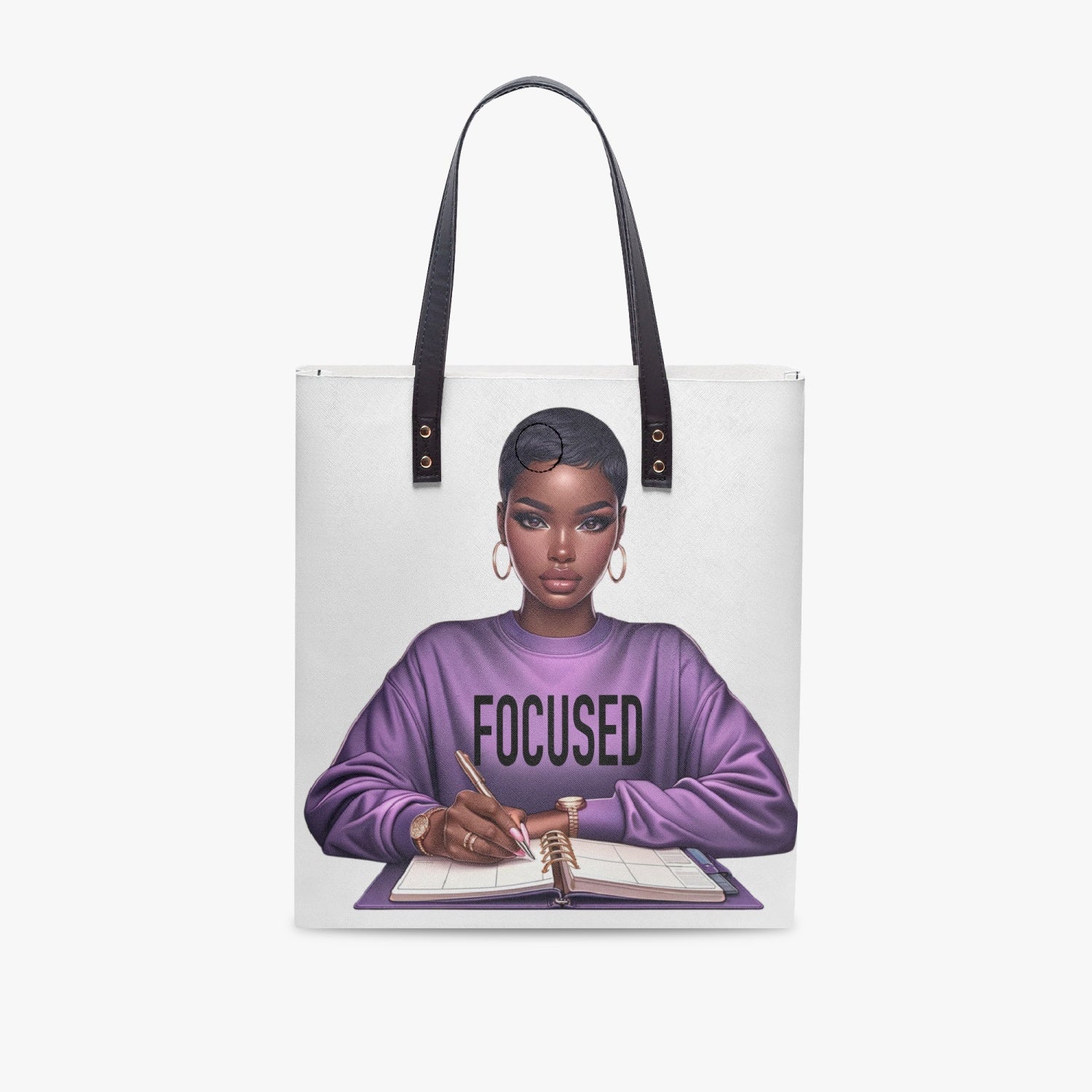 Focused Regular PU Leather Tote Bag