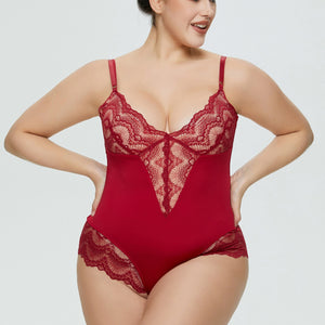 Women's Lace Spliced T-Line Bodysuit