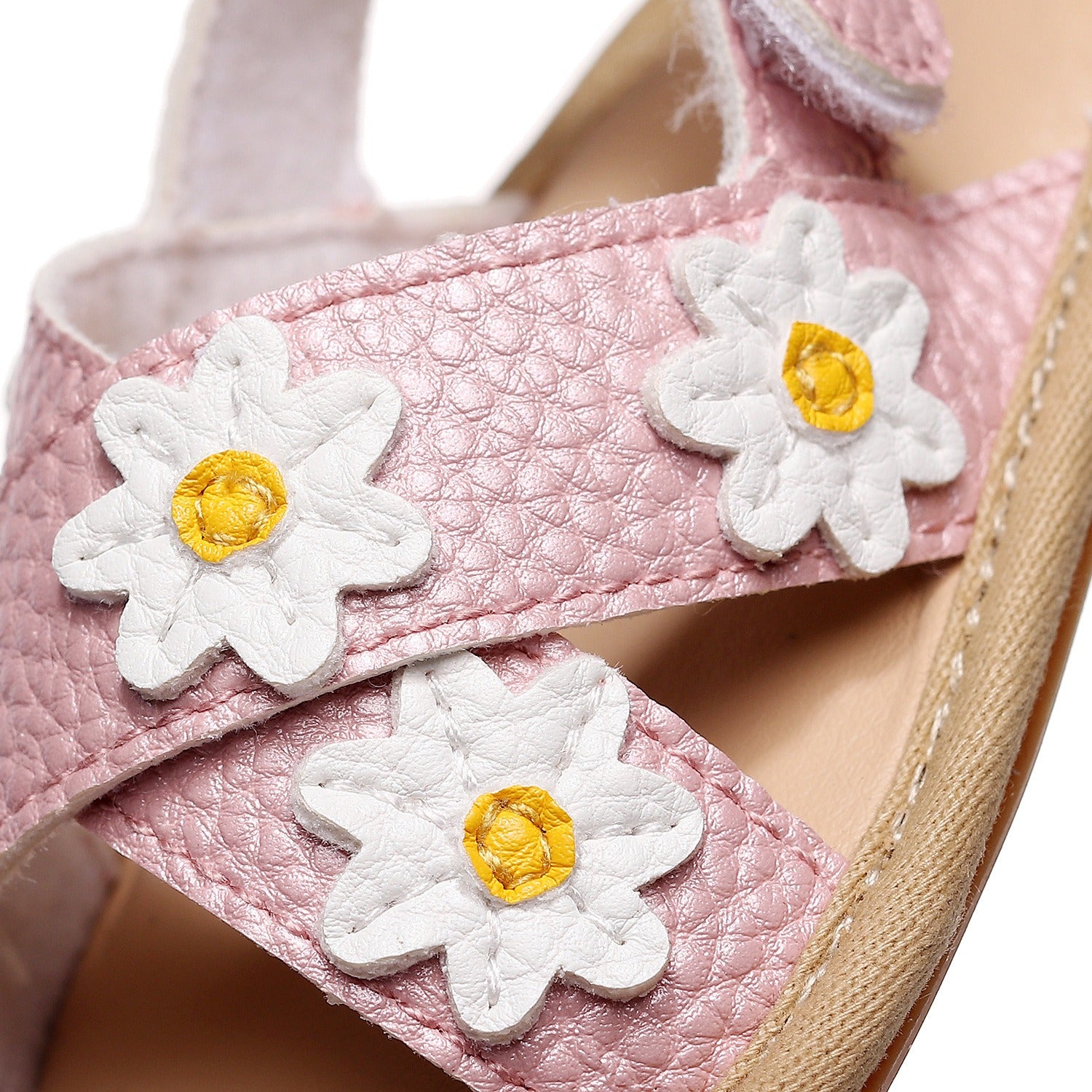 Cross strap small flower sandals