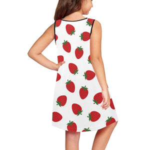 Adorable Strawberry Girls' Sleeveless Dress