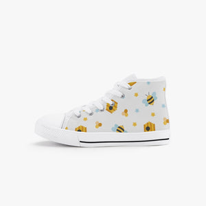 Bee hive Kid’s High-Top Canvas Shoes