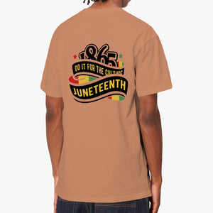 Front and Back Juneteenth Unisex Garment-Dyed T-shirt