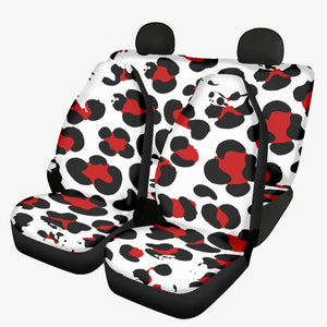 Leopard Black and Red Microfiber Car Seat Covers - 3Pcs