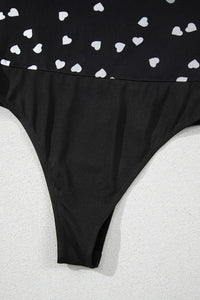 Heart Square Neck Long Sleeve Bodysuit Trendsi