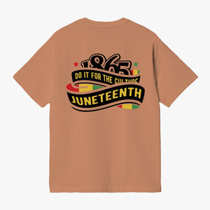 Front and Back Juneteenth Unisex Garment-Dyed T-shirt