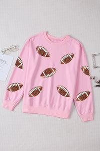 Sequin Football Patch Sweatshirt