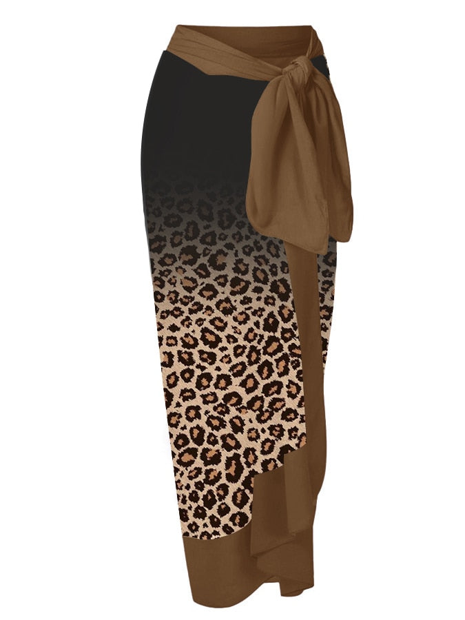 Leopard Gradient Print Swimsuit (sold separately) skirt