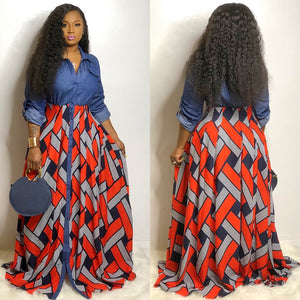 African Print Long Maxi Dress