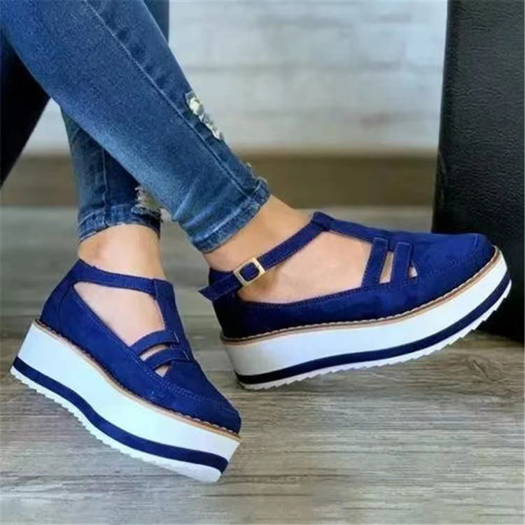 Summer New Solid Color Sandals Thick Sole