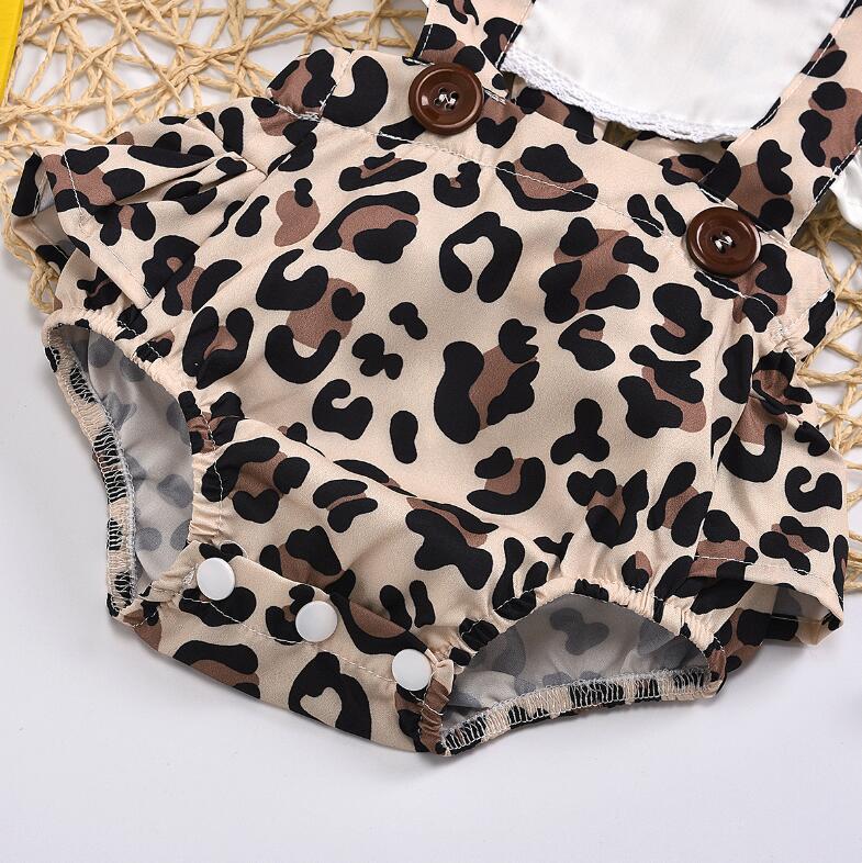 Ruched Leopard Print Sleeveless Baby Romper