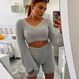 Flare Sleeve Sweatshirt & Short set eprolo