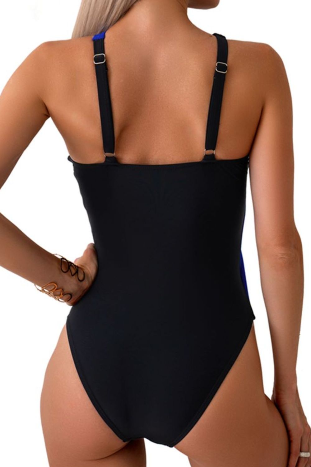 Cutout Contrast Sleeveless One-Piece Swimwear