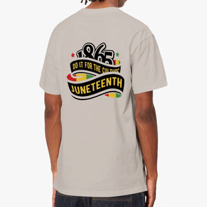 Front and Back Juneteenth Unisex Garment-Dyed T-shirt