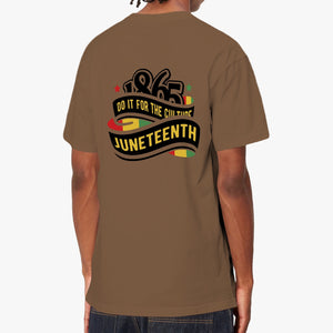 Front and Back Juneteenth Unisex Garment-Dyed T-shirt