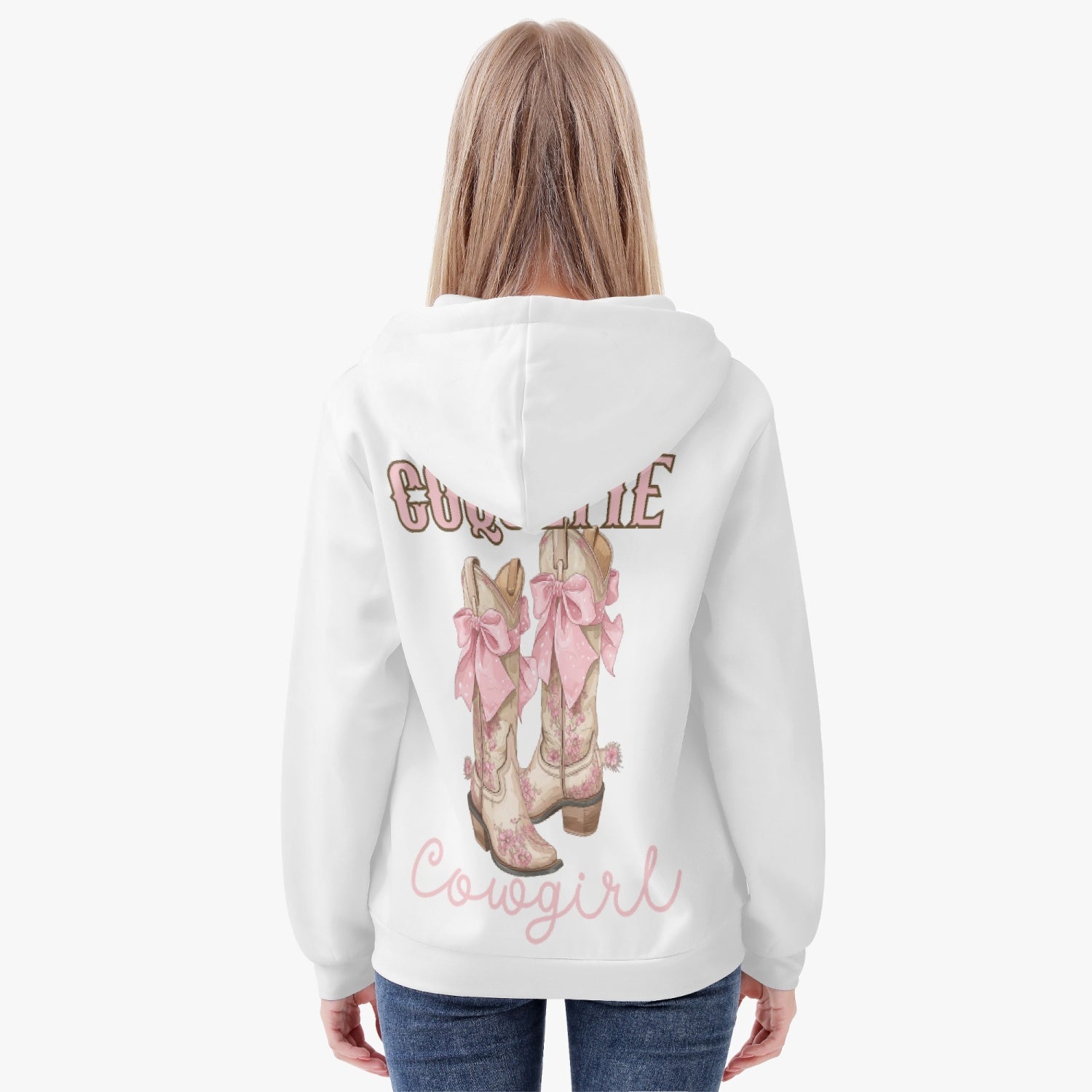 Coquette Cowgirl Full Zip Up Hoodie