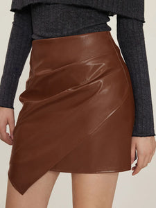 Ruched Mini Skirt with Zipper