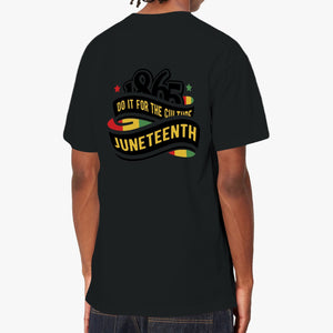 Front and Back Juneteenth Unisex Garment-Dyed T-shirt