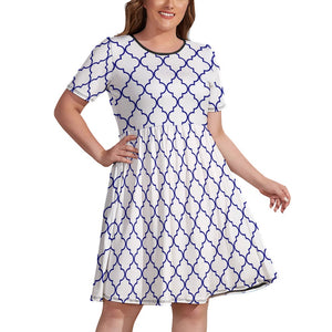 Ladies Geometric Figure Plus Size Dress