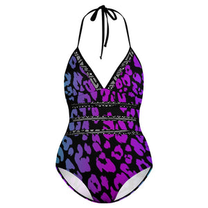 Multi colored Leopard Plus size bikini swimsuit