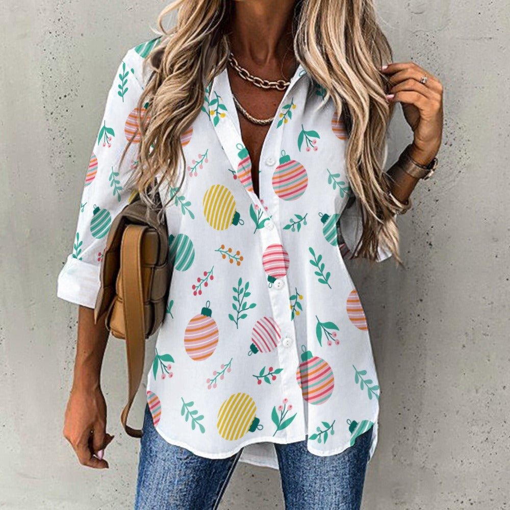 Holly Jolly Cropped hem shirt Inkedjoy