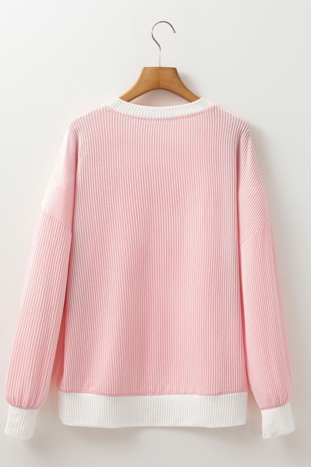 Valentine’s Day Sequin Heart Long Sleeve Sweatshirt Trendsi