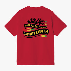 Front and Back Juneteenth Unisex Garment-Dyed T-shirt