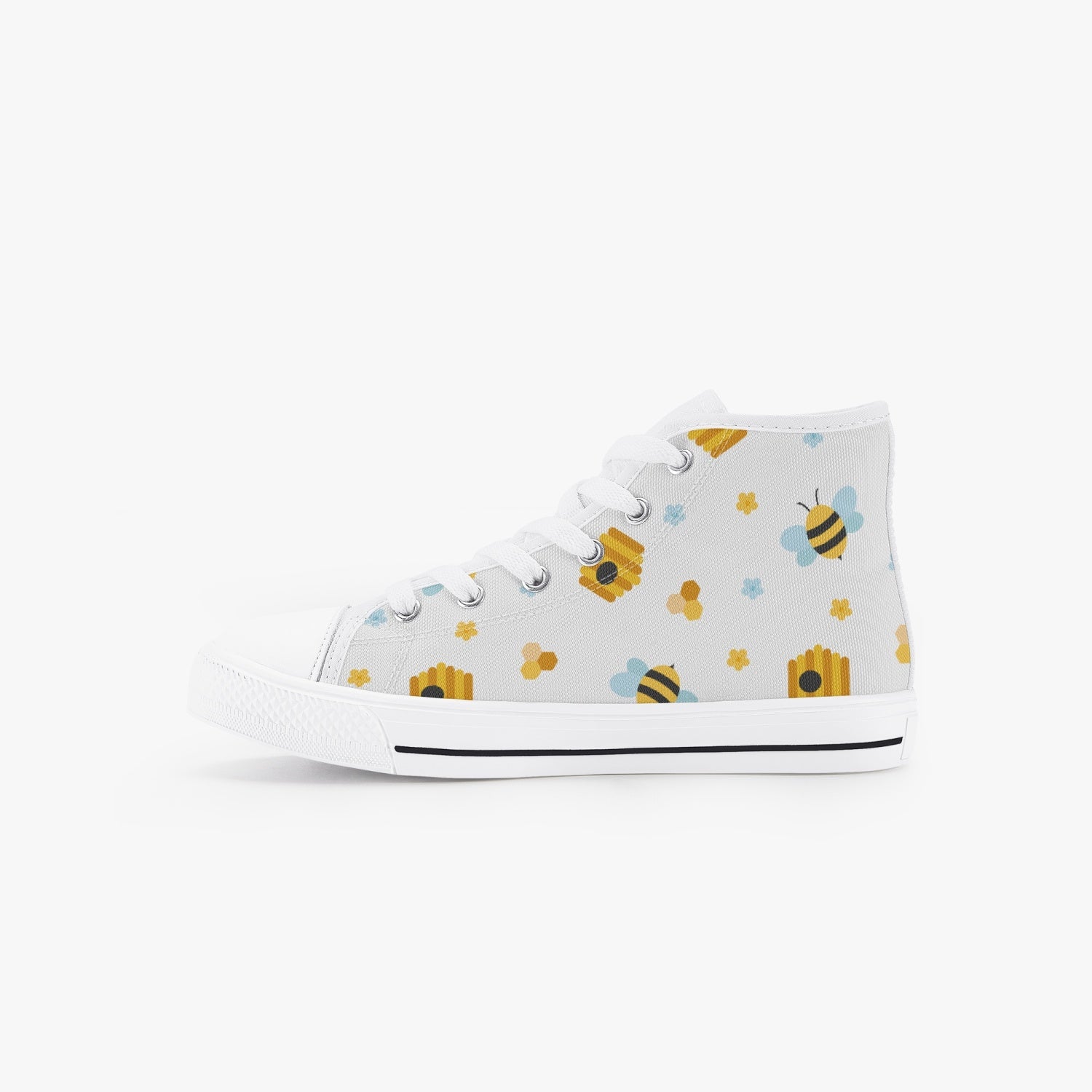 Bee hive Kid’s High-Top Canvas Shoes