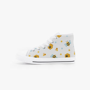 Bee hive Kid’s High-Top Canvas Shoes