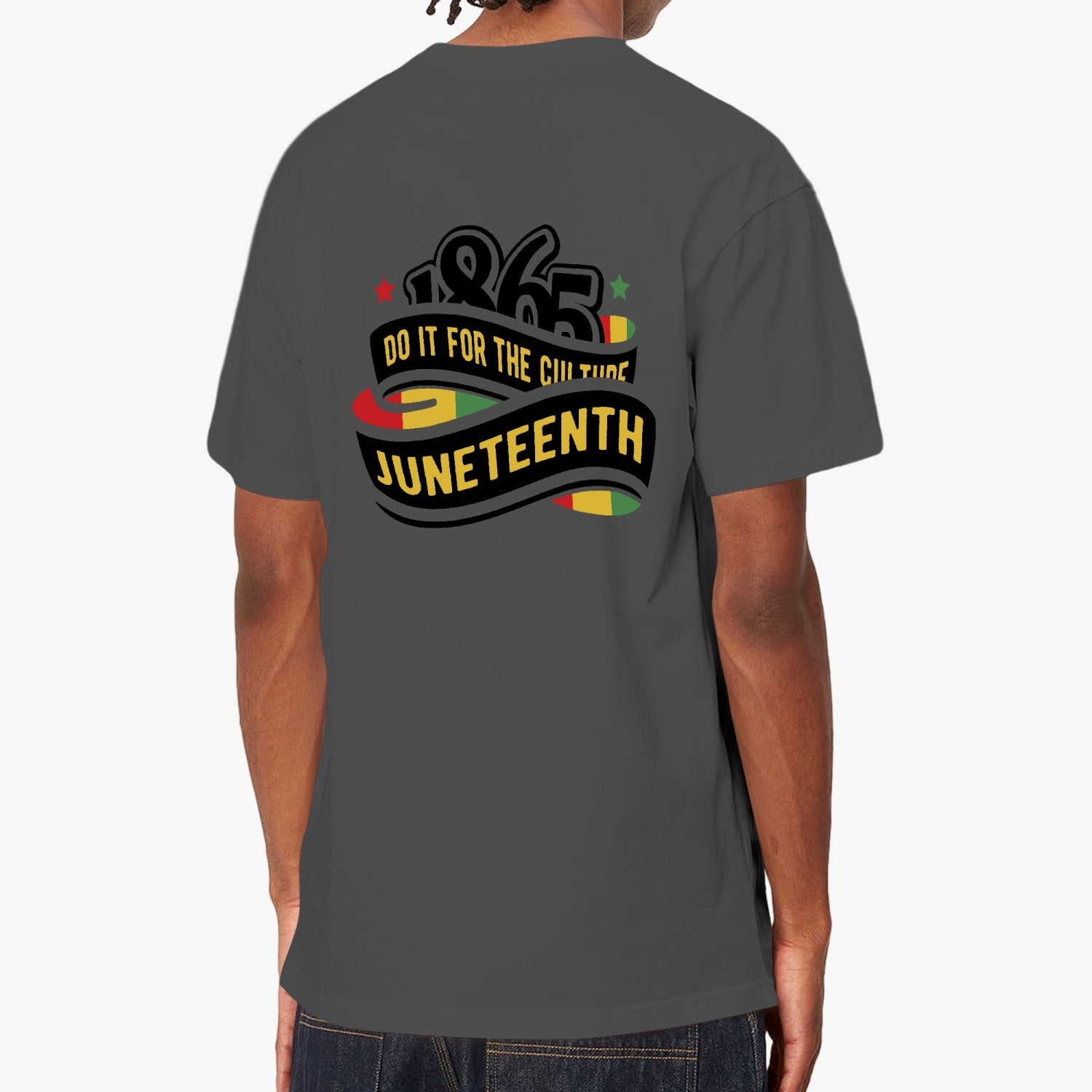 Front and Back Juneteenth Unisex Garment-Dyed T-shirt