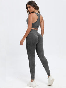 Scoop Neck Wide Strap Top and Pants Active Set