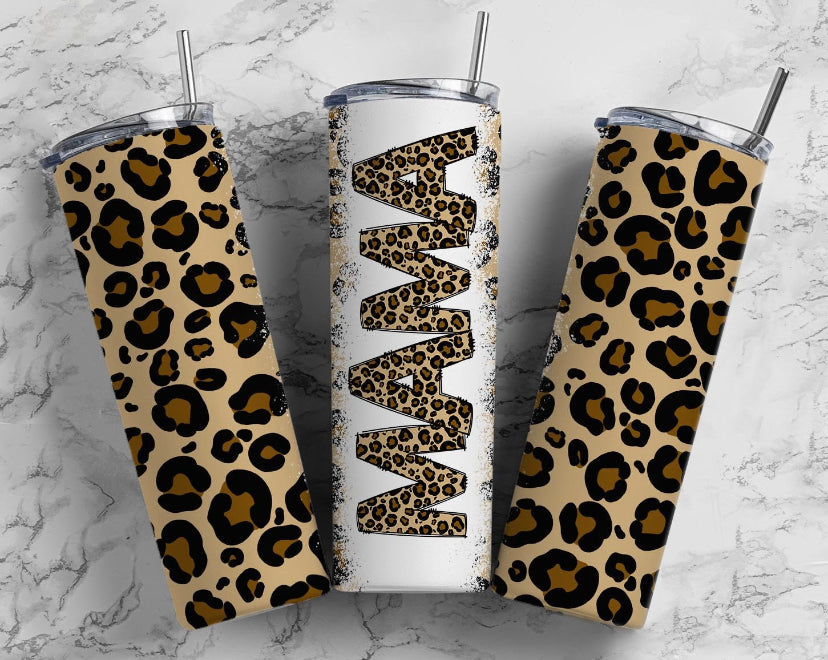 Mama Leopard Tumbler Custom Elite Apparel