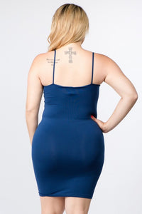 Plus Size Solid Seamless Long Cami Top/Dress