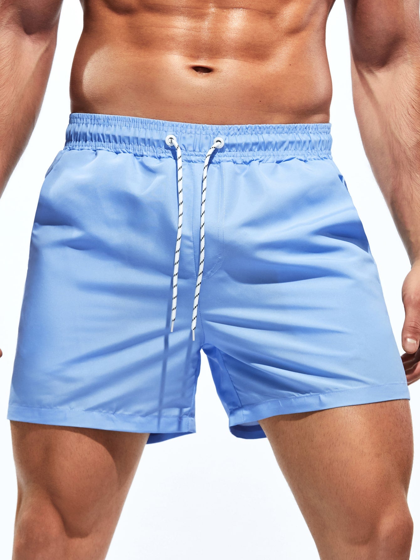 Men Solid Swim Trunks