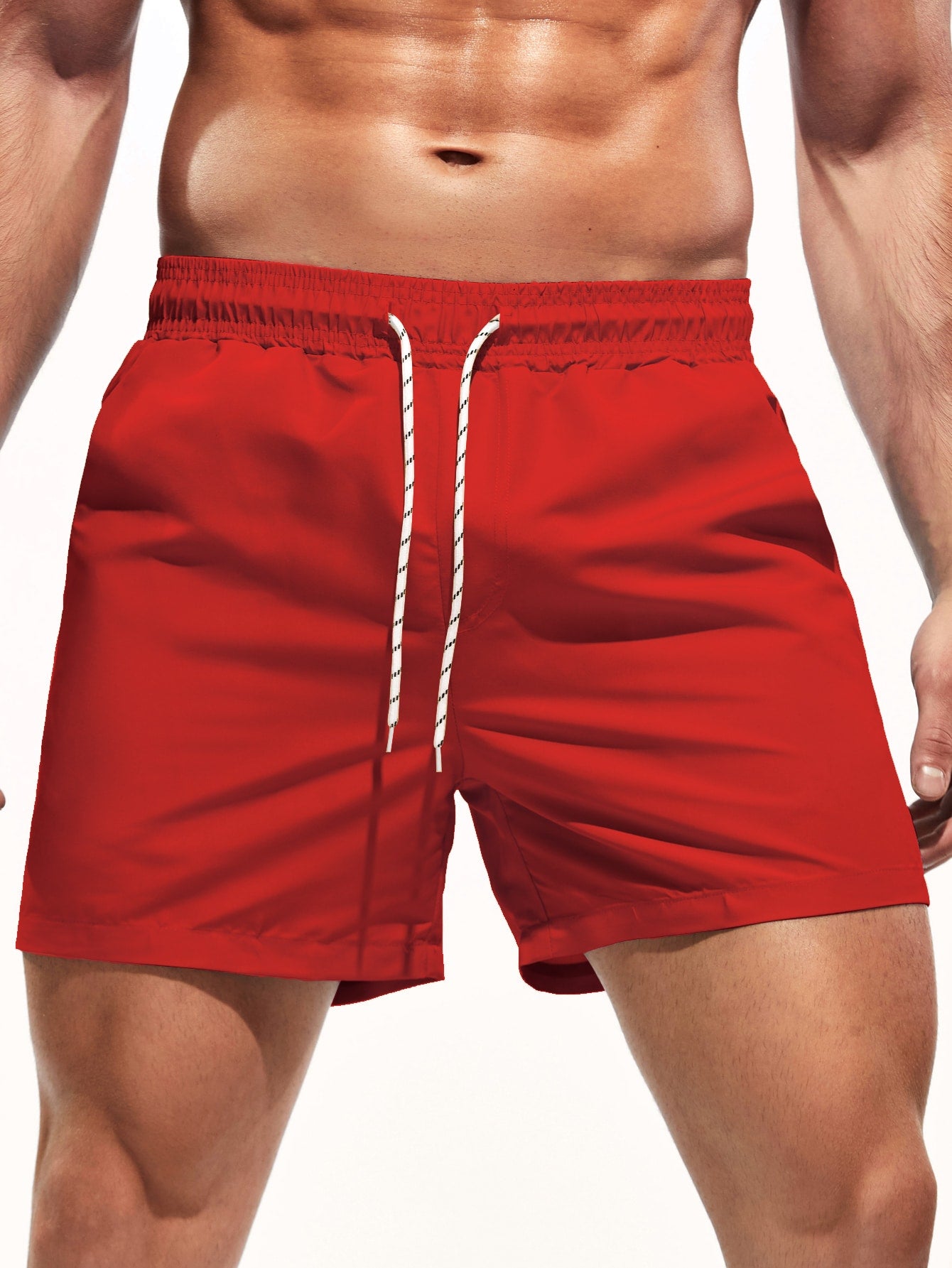 Men Solid Swim Trunks