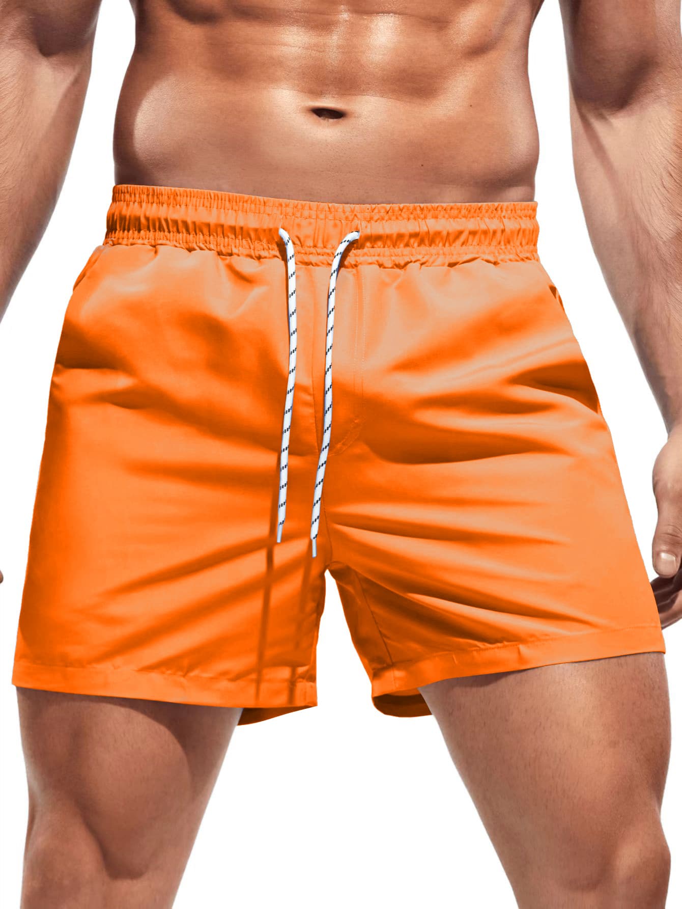 Men Solid Swim Trunks